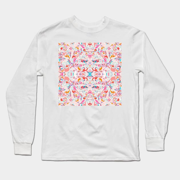 Sweet Candy Abstraction / Papercut Shapes Symmetry Long Sleeve T-Shirt by matise